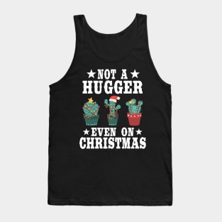 Funny Not A Hugger Introvert Cactus Christmas Gift Tank Top